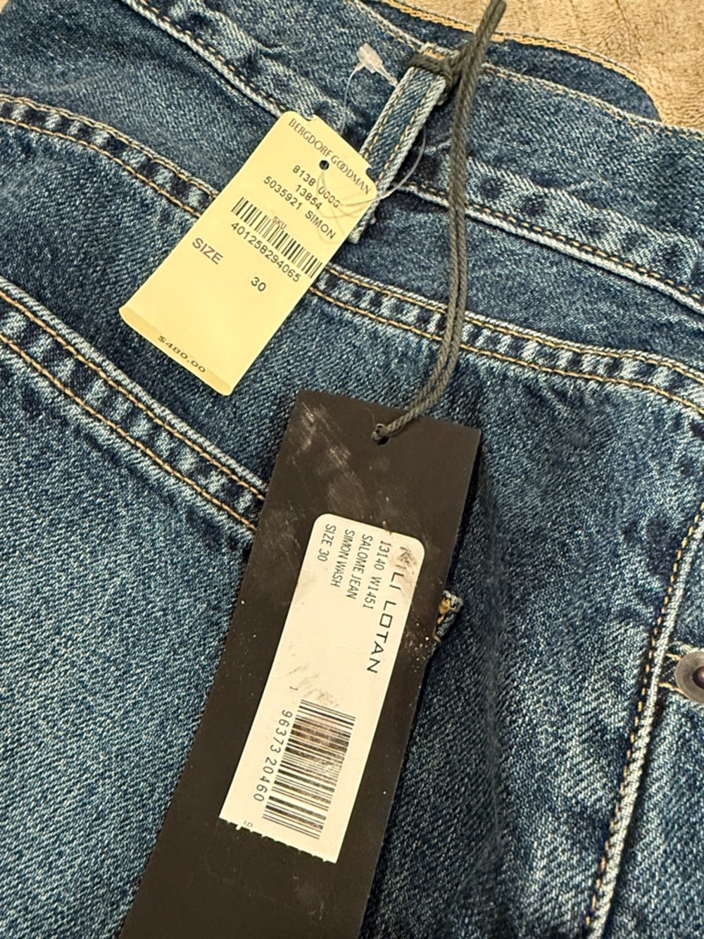 Nili Lotan High-Rise Blue Jeans - Picture 2 of 3